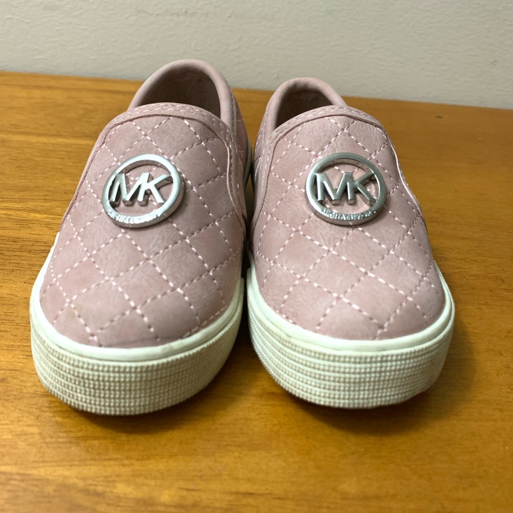 Michael Kors Quilted Toddler Slip On Shoe Canvas US 5 In Blush Preowned